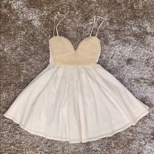 Pearl studded sweetheart dress